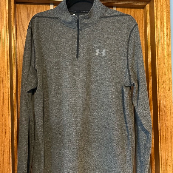 Under Armour Mens Heather Gray Quarter Zip Pullover - Picture 3 of 7